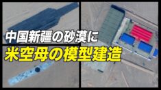 中国新疆の砂漠に米空母の模型建造か